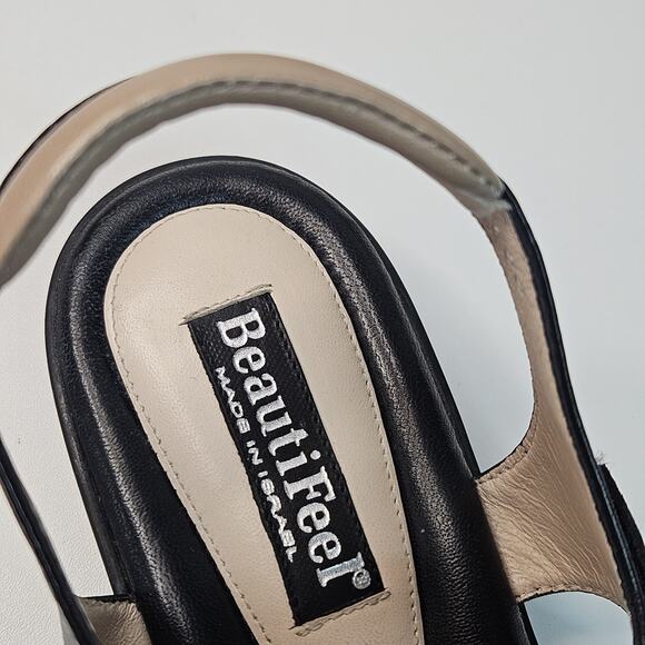 BeautiFeel Hailey Black Nude Leather Sandals Size 41 EU / 9.5 US - Picture 5 of 9